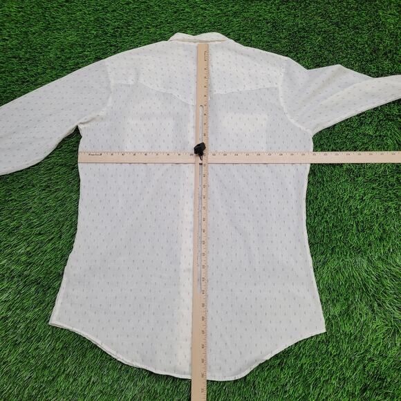 Vintage 80s Western Button Shirt Large 21x30 Disco Hippie - Picture 4 of 13